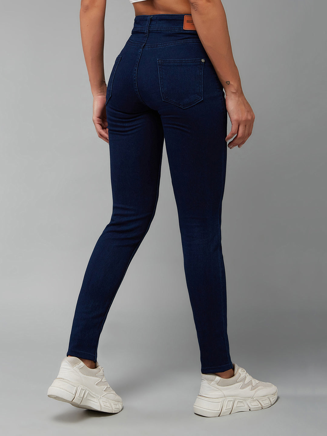 CHASEstretch™ Women's Navy Blue Skinny Fit Mid Rise Denim Jeans