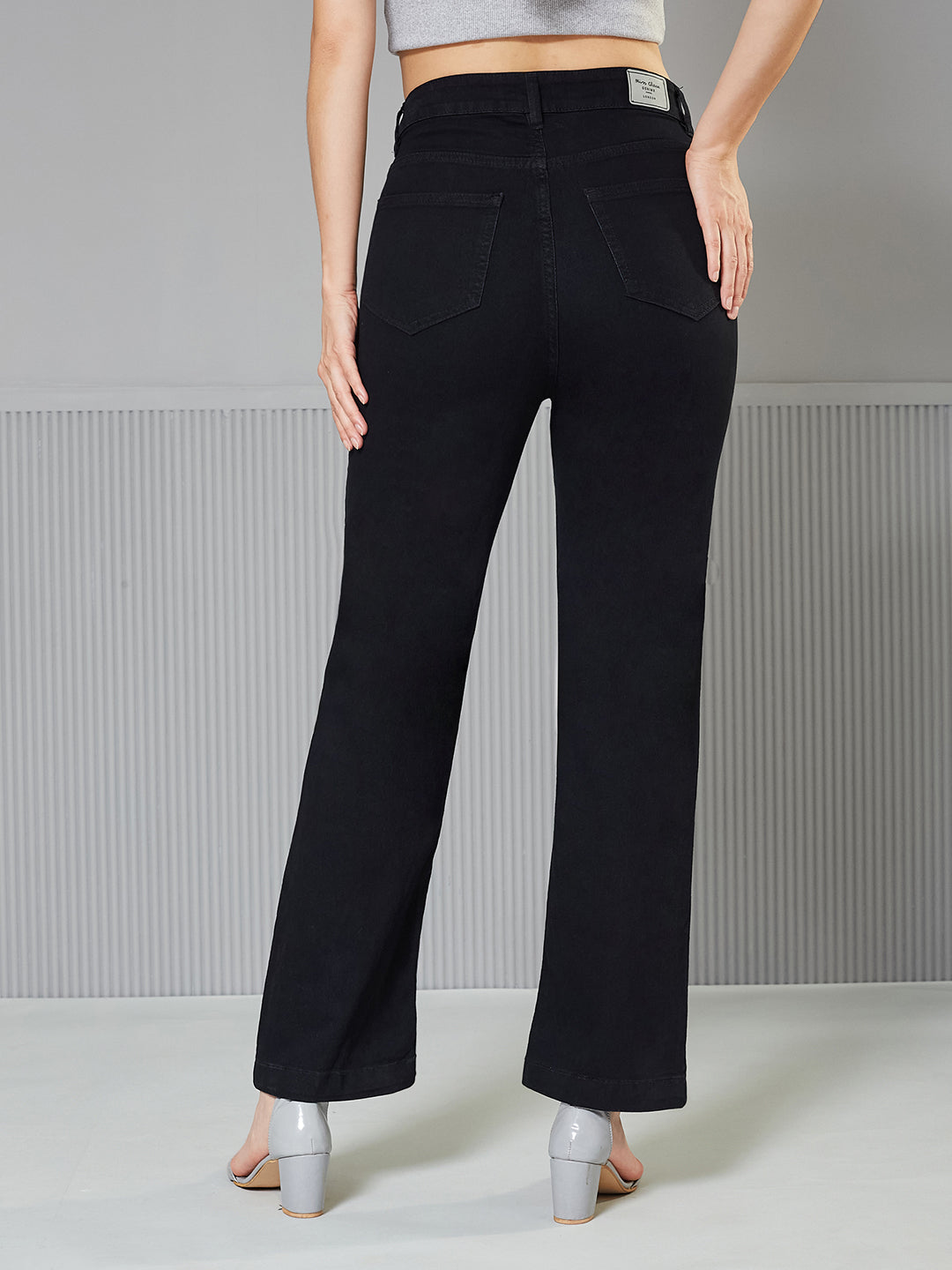 CHASEstretch™ Black Straight-Fit High-Rise Denim Jeans for Women — Miss Chase