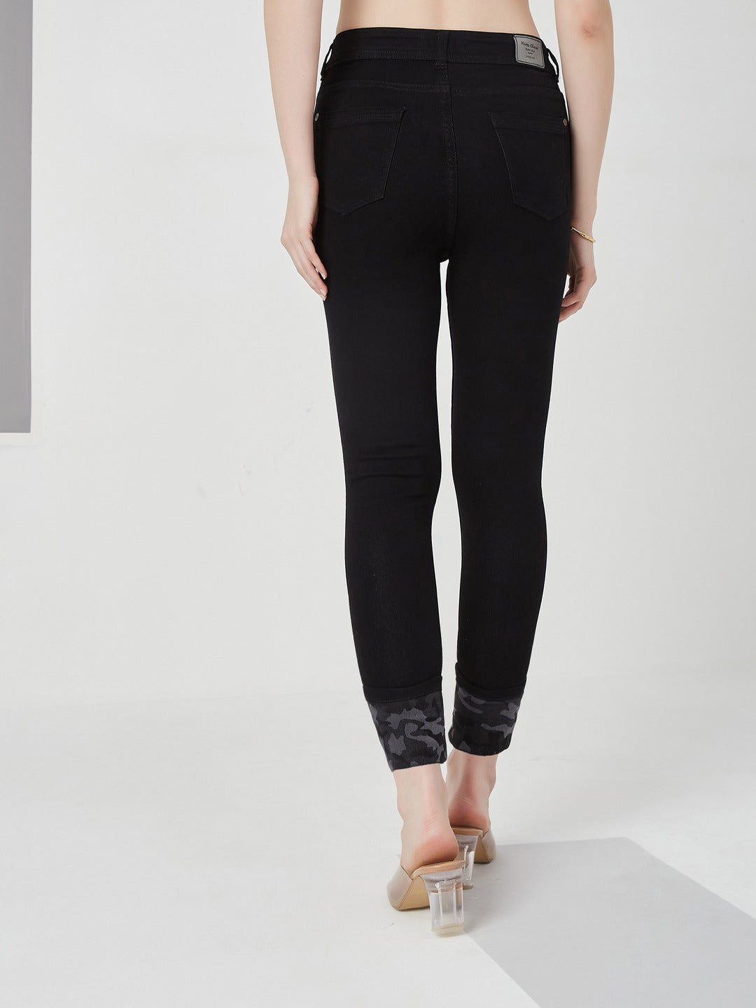 Black high-rise Slim Fit Stretchable Denim Jeans for Women