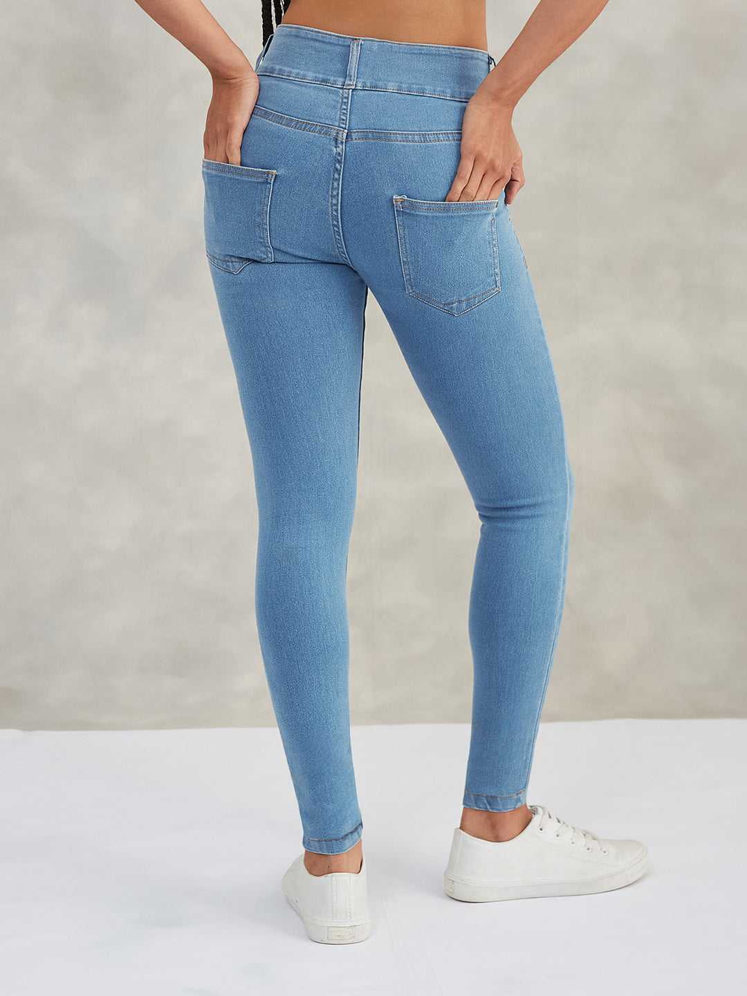 Women's Blue Skinny High-Rise Stretchable Denim Pants