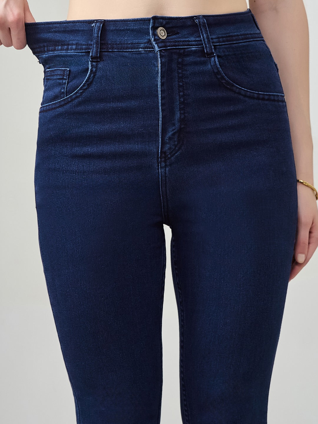 Navy Blue Skinny Fit high-rise Stretchable Denim Jeans for Women