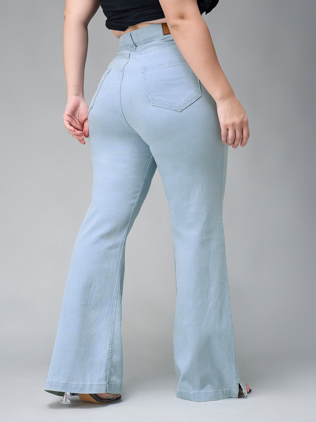 Women's Light Blue Bootcut High rise Stretchable Denim Jeans