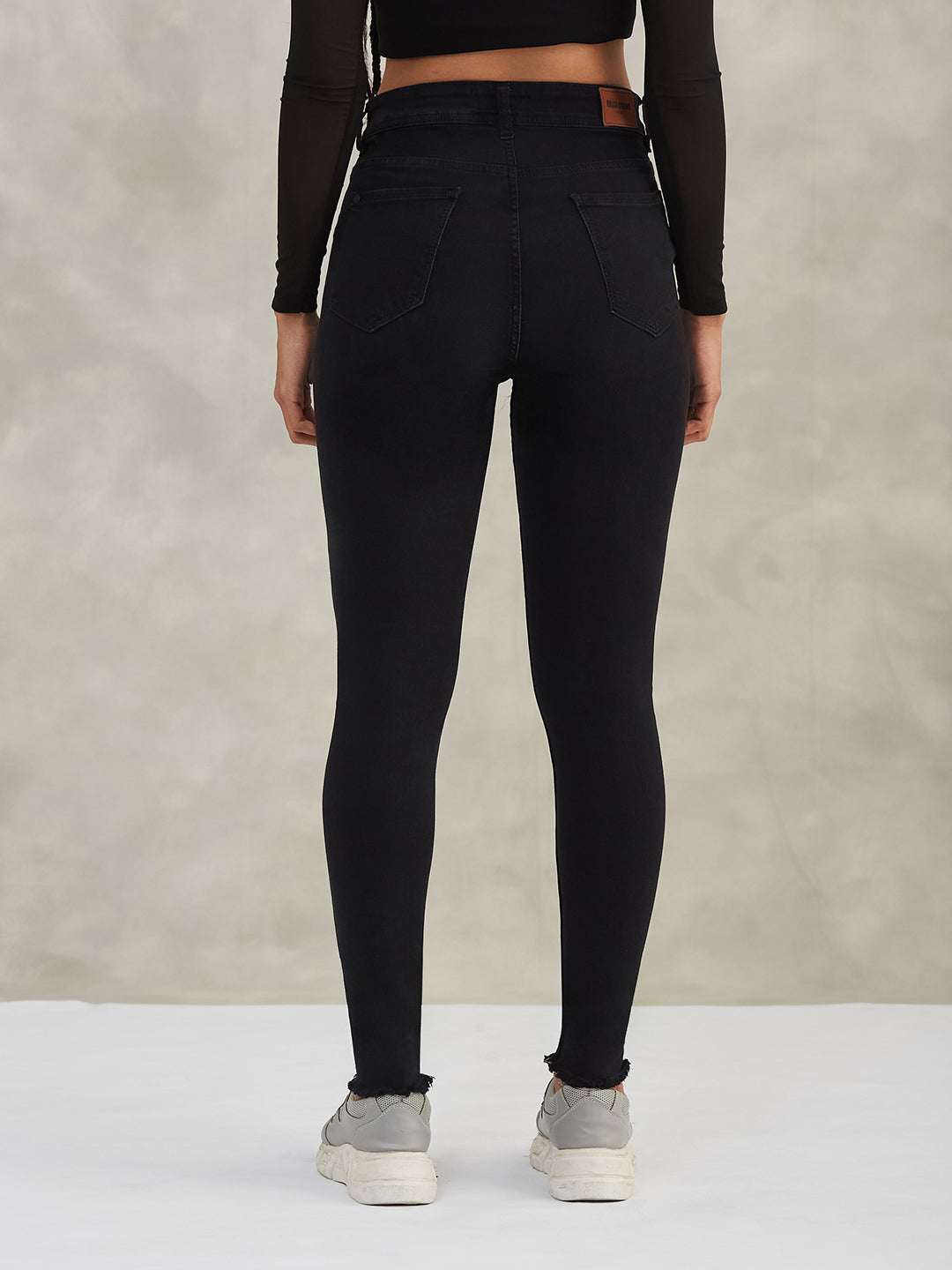 Women's Black Slim-Fit High-Rise Denim Jeans