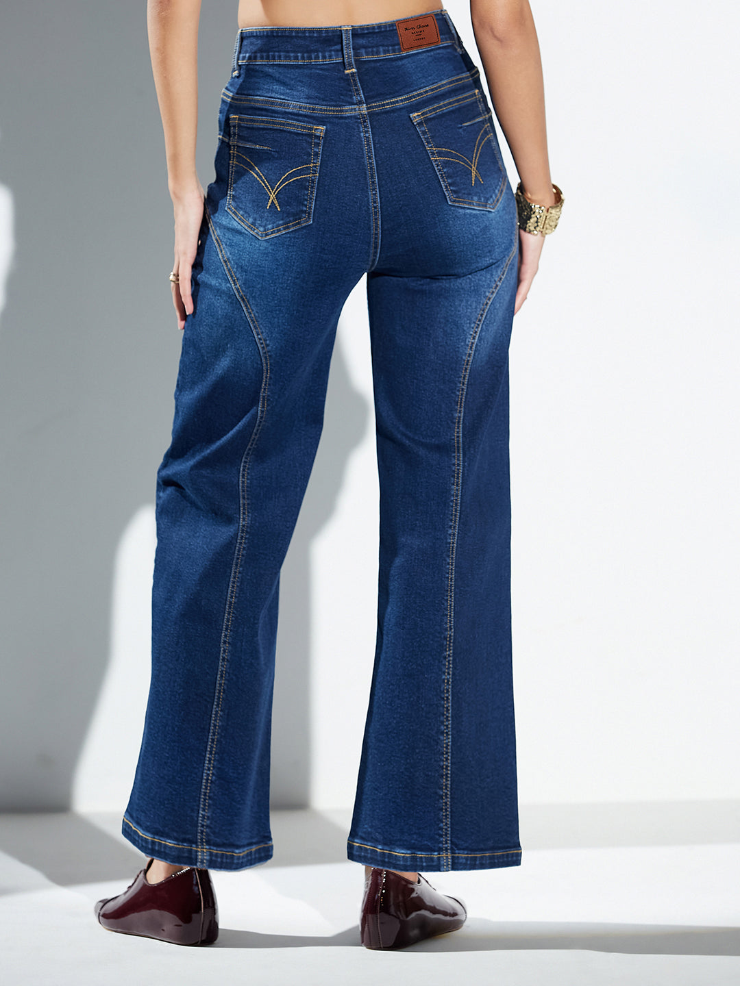CHASEshape™ Butt-Lifting Wide-Leg High-Rise Navy Blue Denim Jeans
