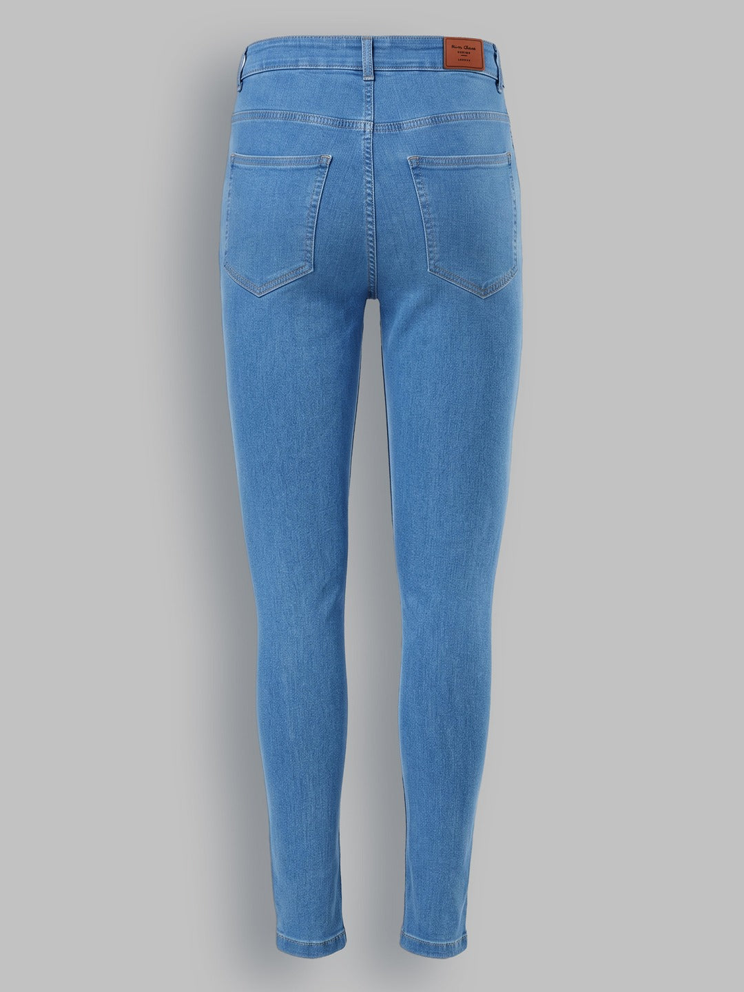 Blue Solid Skinny High Rise Cropped Fringe Detailing Solid Stretchable Denim Jeans for Women