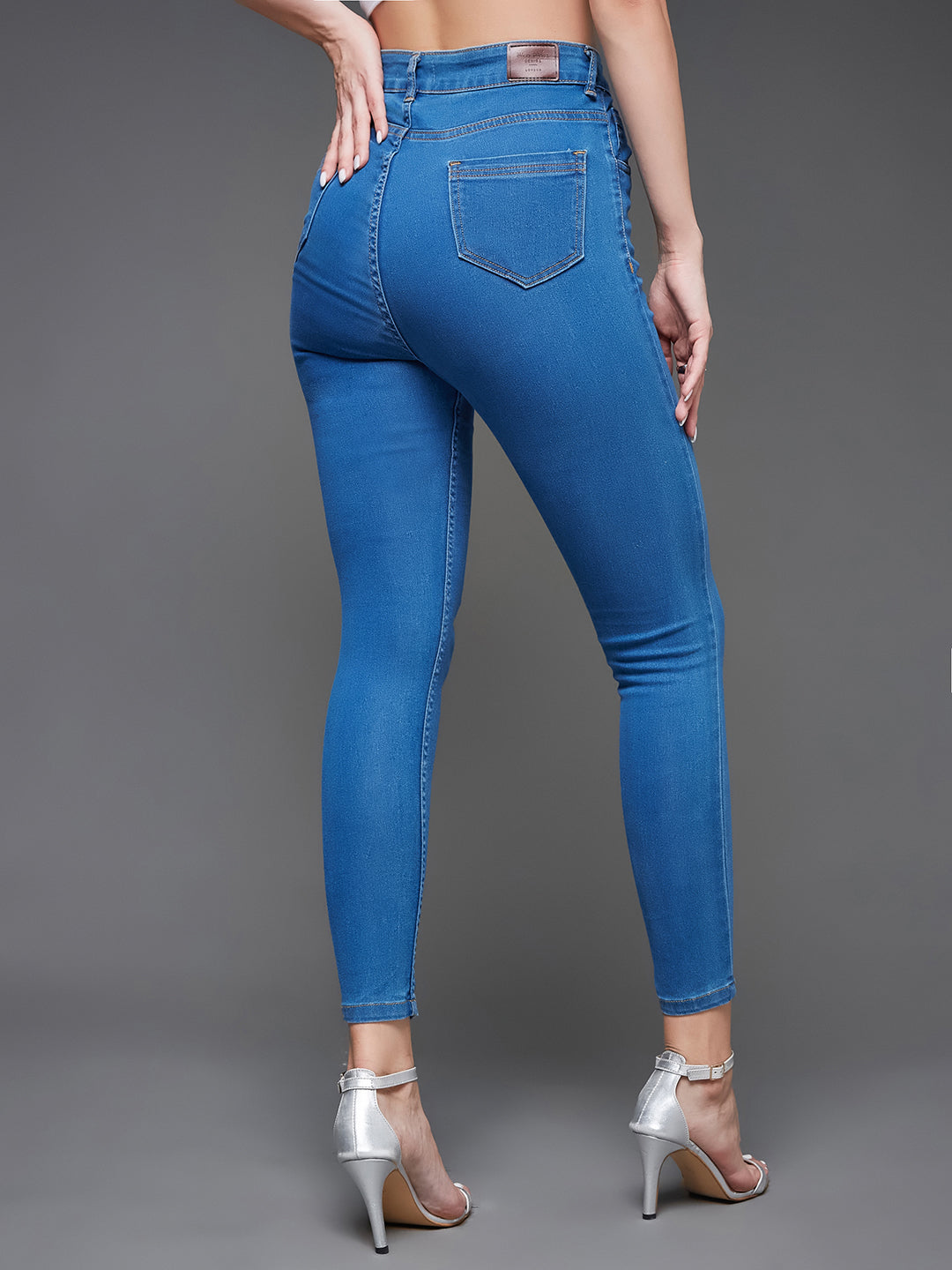 CHASEstretch™ Women's Blue Skinny High Rise Clean Look Cropped Denim Jeans