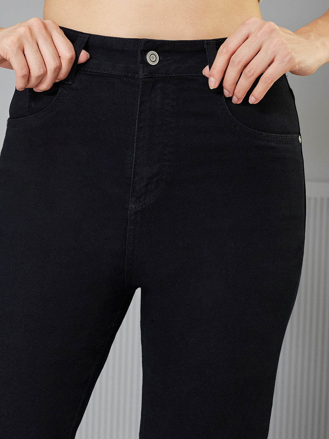 CHASEstretch™ Black Straight-Fit High-Rise Denim Jeans for Women — Miss Chase