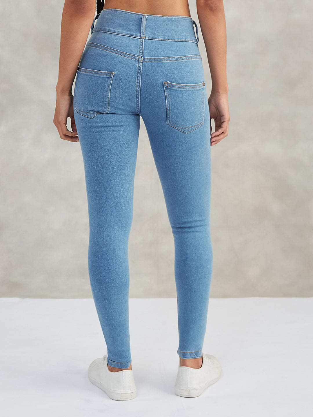 Women's Blue Skinny High-Rise Stretchable Denim Pants
