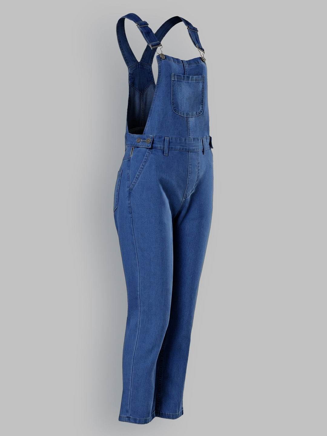 Blue Fit Mid Rise Denim Dungaree  for Women