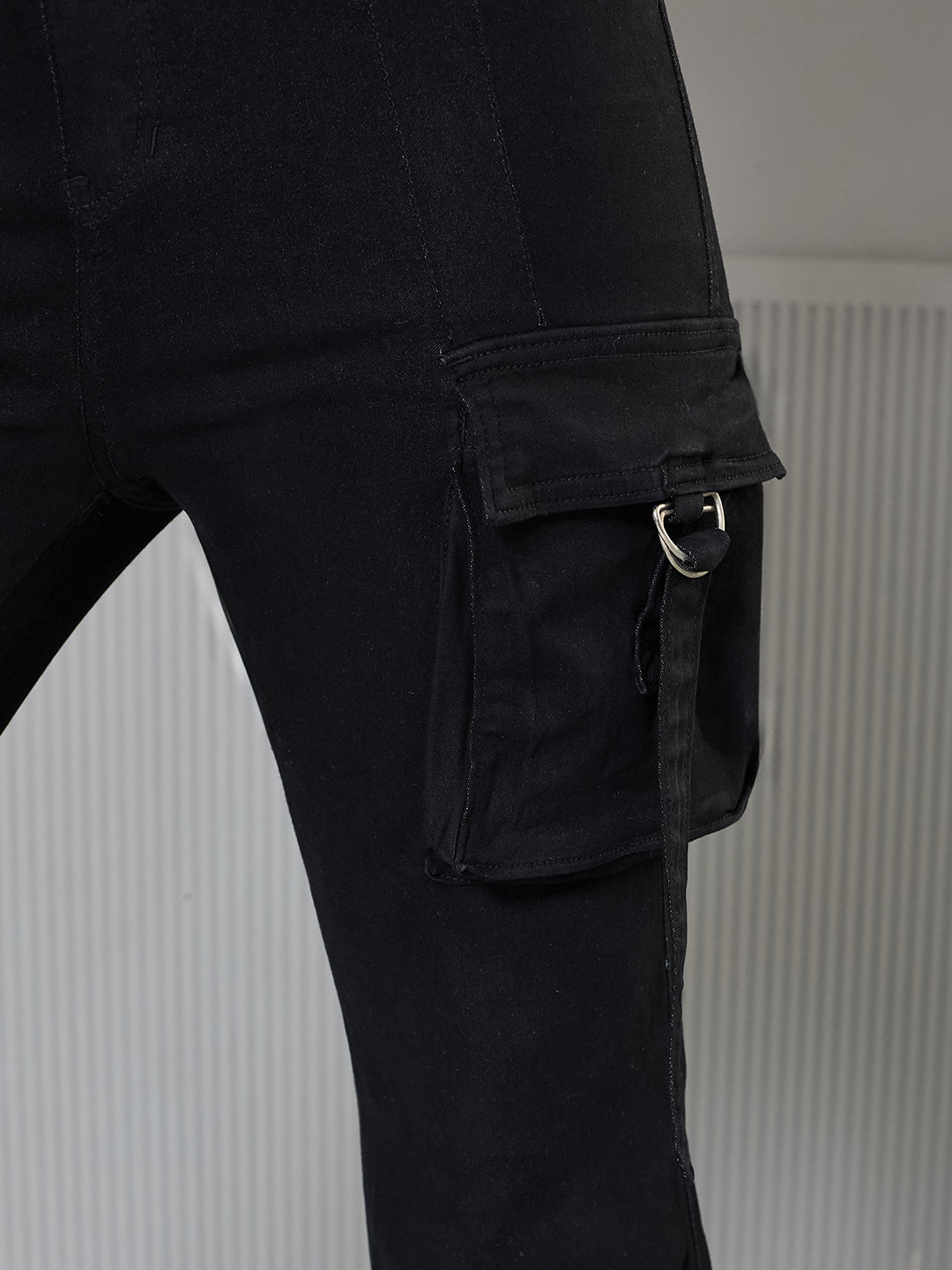 24/7 Comfort Black Bootcut High-Rise Clean-Look Regular-Length Stretchable Denim Jeans for Women