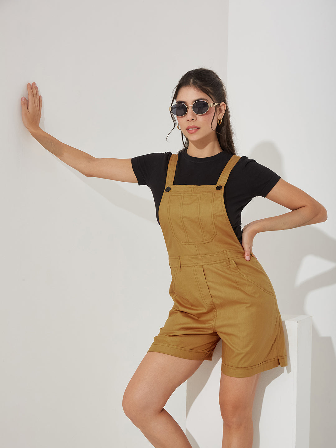 Beige dungarees — Miss Chase India