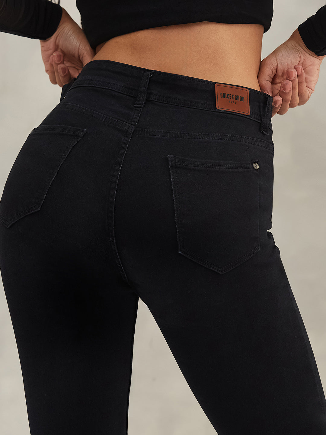 Women's Black Slim-Fit High-Rise Denim Jeans