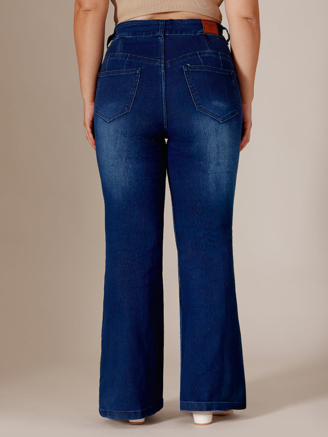 CHASEshape™ Light-Shaping Navy Blue Bootcut High Rise Stretchable Denim Jeans for Women