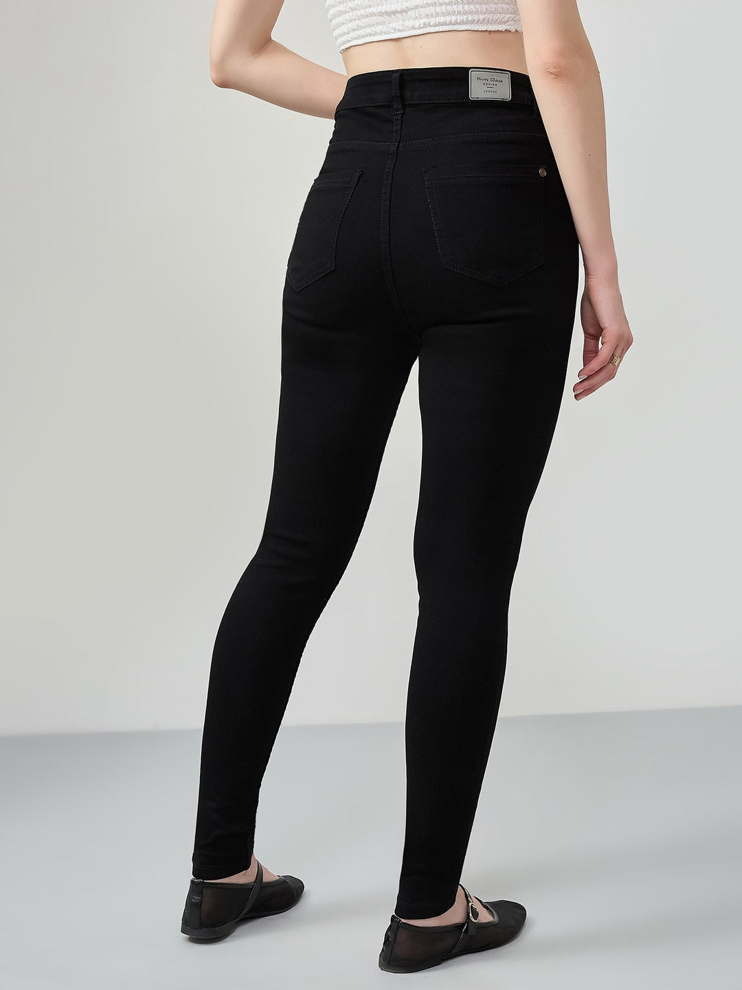 Black Skinny Fit high-rise Stretchable Denim Jeans for Women
