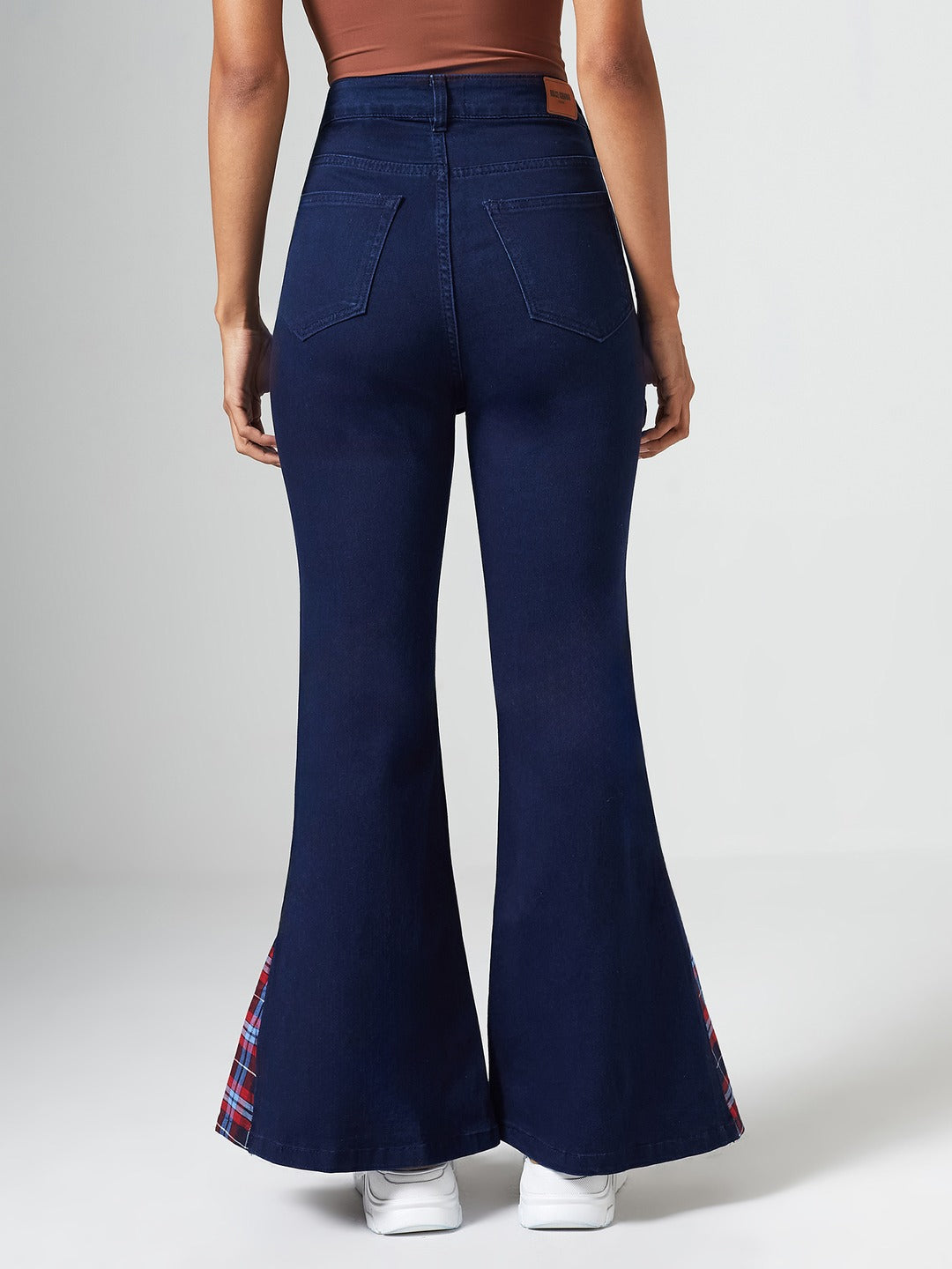 CHASEshape™ Navy Blue High Rise Clean Look Stretchable Denim Bootcut Jeans for Women