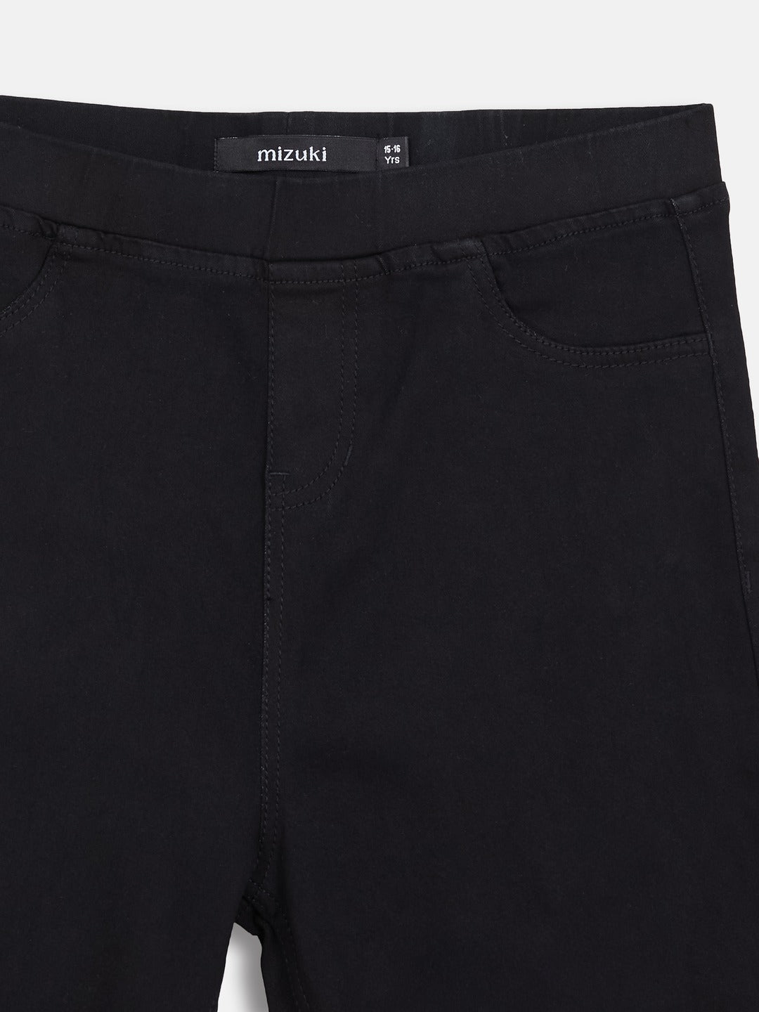 Black Skinny-Fit Denim Jeggings for Girls/Teenagers