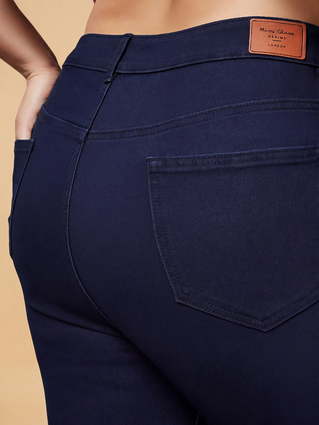 CHASEshape™ Navy Blue Bootcut High Rise Stretchable Denim Jeans for Women