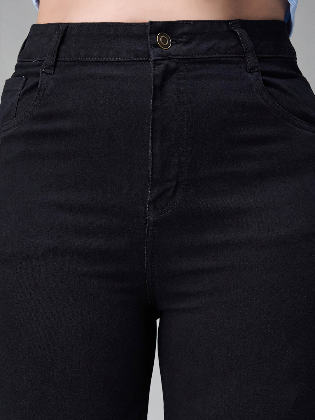 CHASEstretch™ Black Wide Leg High-Rise Clean Look Regular-Length Stretchable Denim Jeans