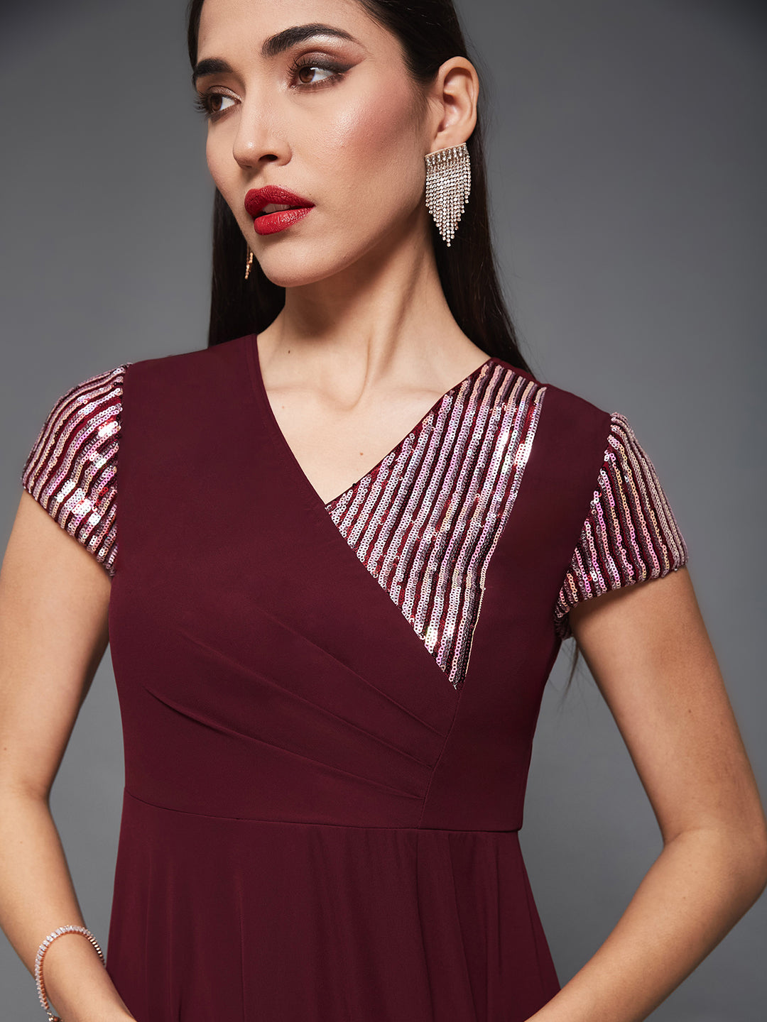 Wine dress — Miss Chase India