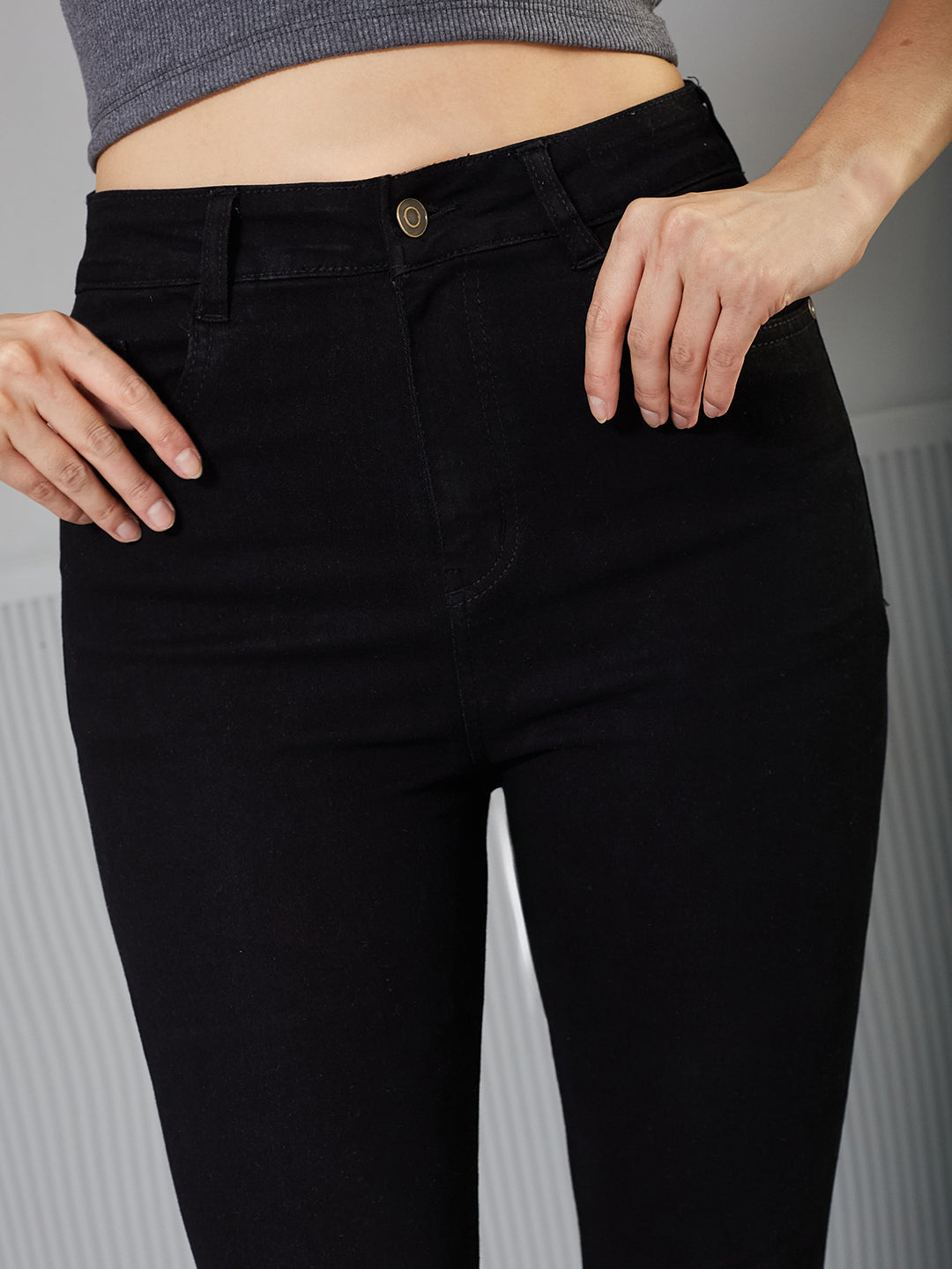 CHASEstretch™ Black Skinny-Fit High-Rise Stretchable Denim Jeans for Women