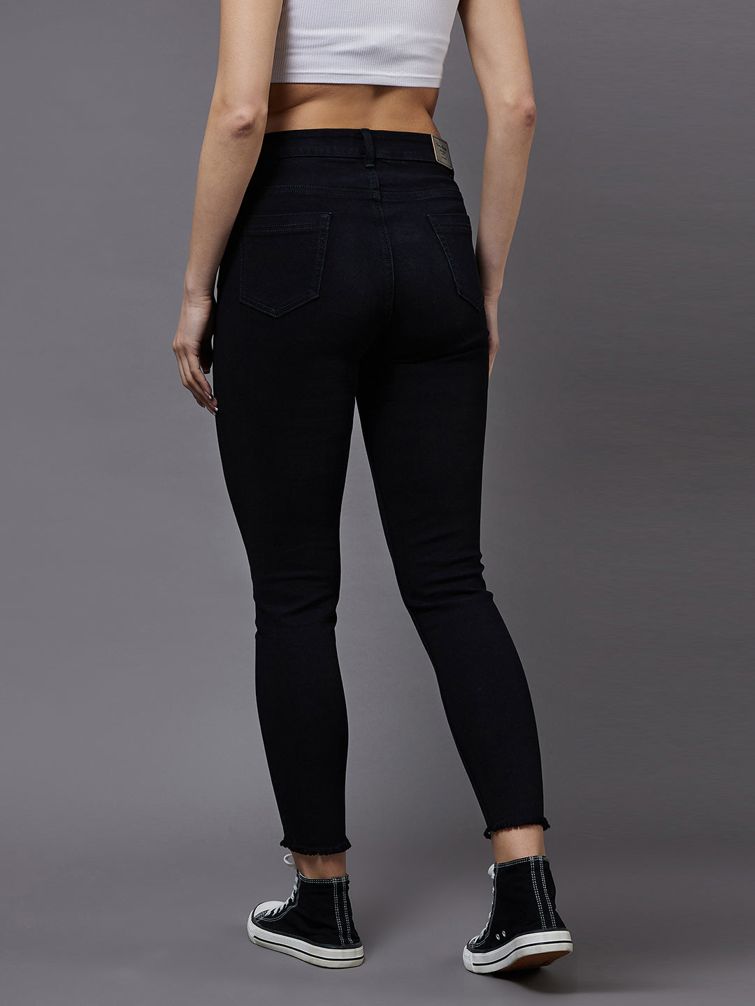 Women's Black OD Skinny High Rise Stretchable Denim Jeans