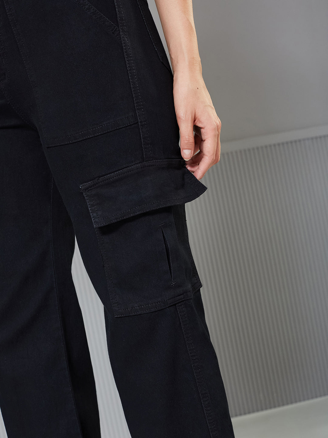 24/7 Comfort Black Wide-Leg High-Rise Regular Stretchable Denim Jeans for Women — Miss Chase