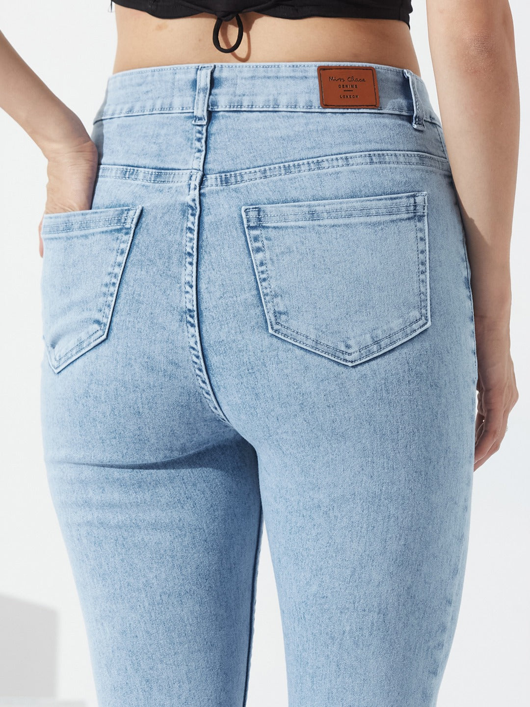 Blue Skinny-Fit High-Rise Stretchable Denim Jeans for Women