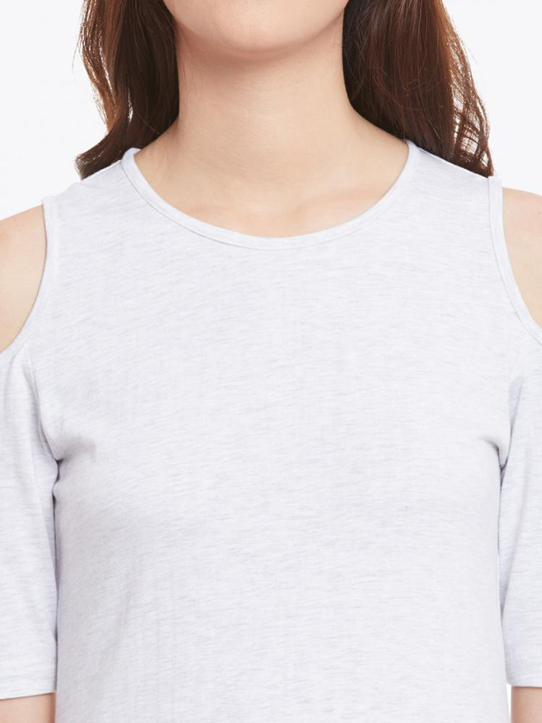 Grey Solid Round Neck Half Sleeve Mini A-Line Dress for Women — Miss Chase