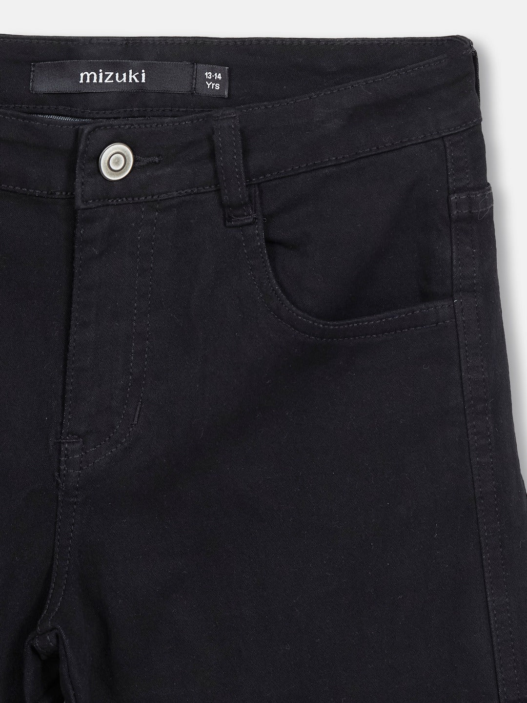 Black Wide-Leg High Rise Stretchable Denim Jeans for Girls/Teenagers