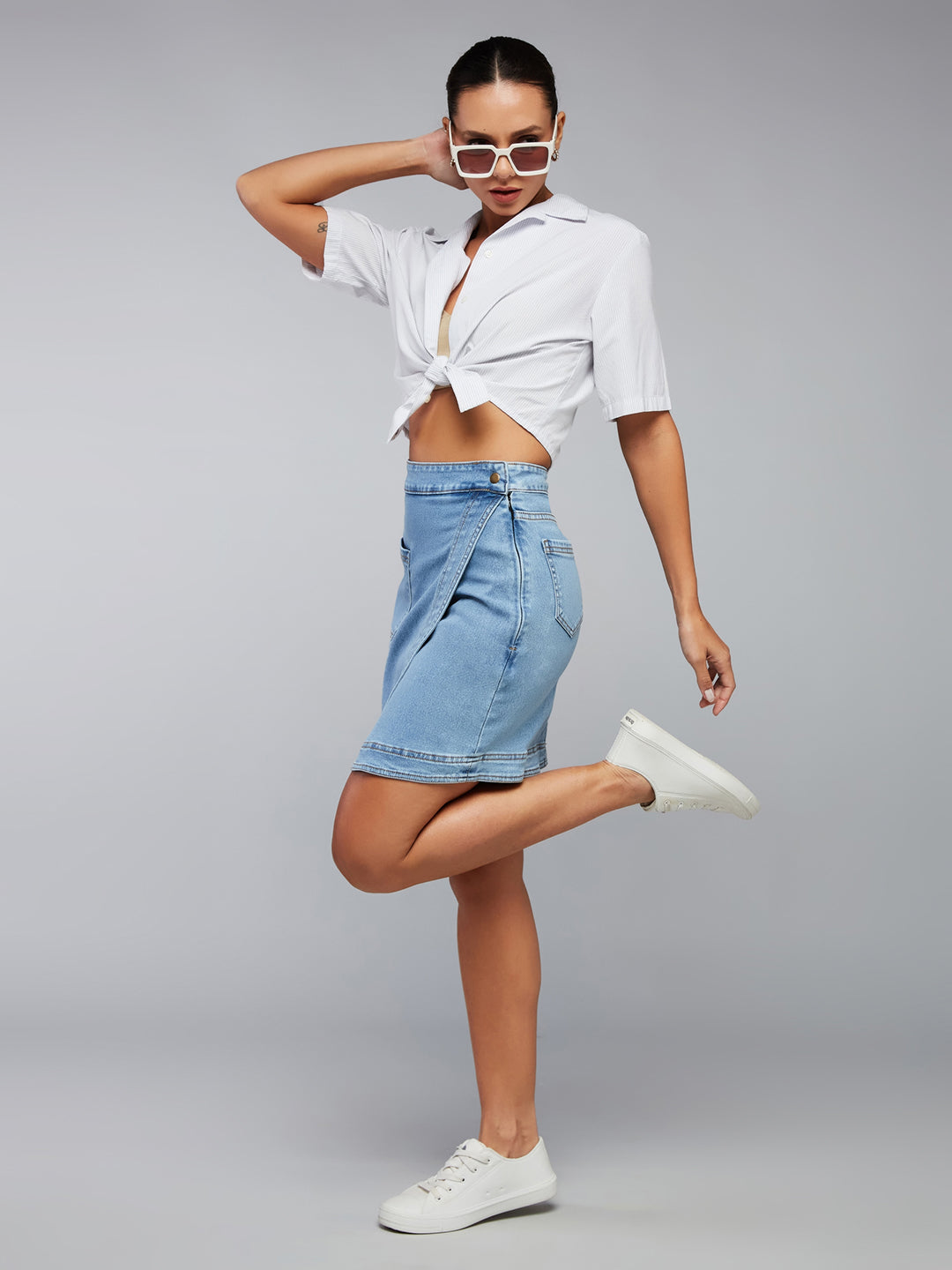 Zenith Blue High-Rise Regular skirt — Dolce Crudo