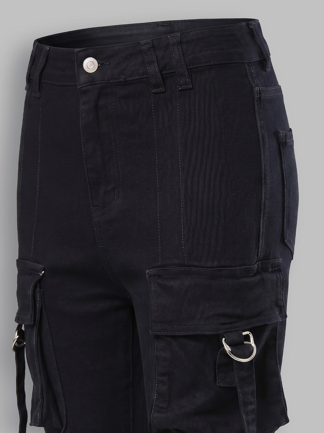 Black Bootcut High-Rise Stretchable Denim Jeans for Women