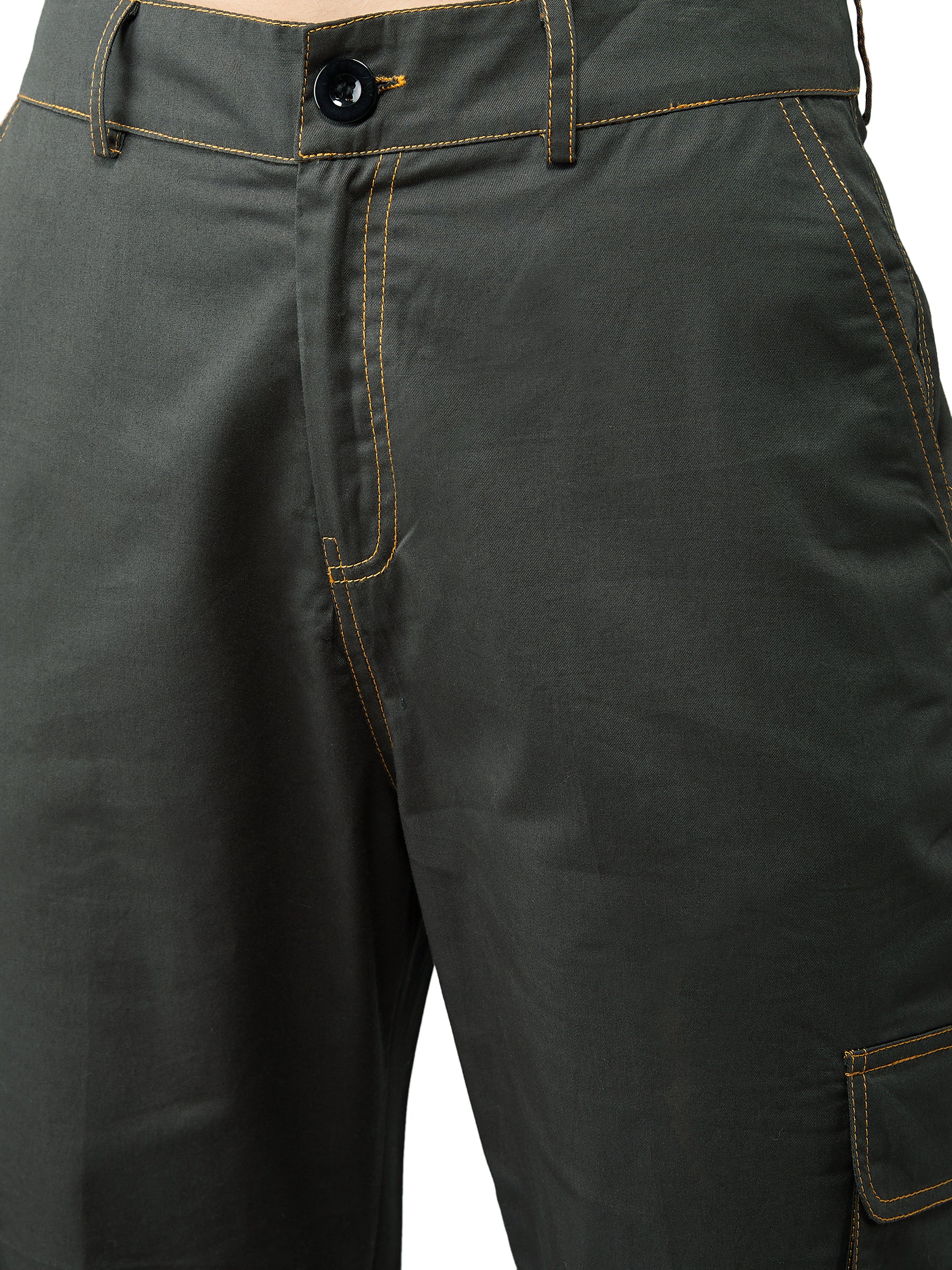 Women's Cotton Green Solid Regular Length Joggers