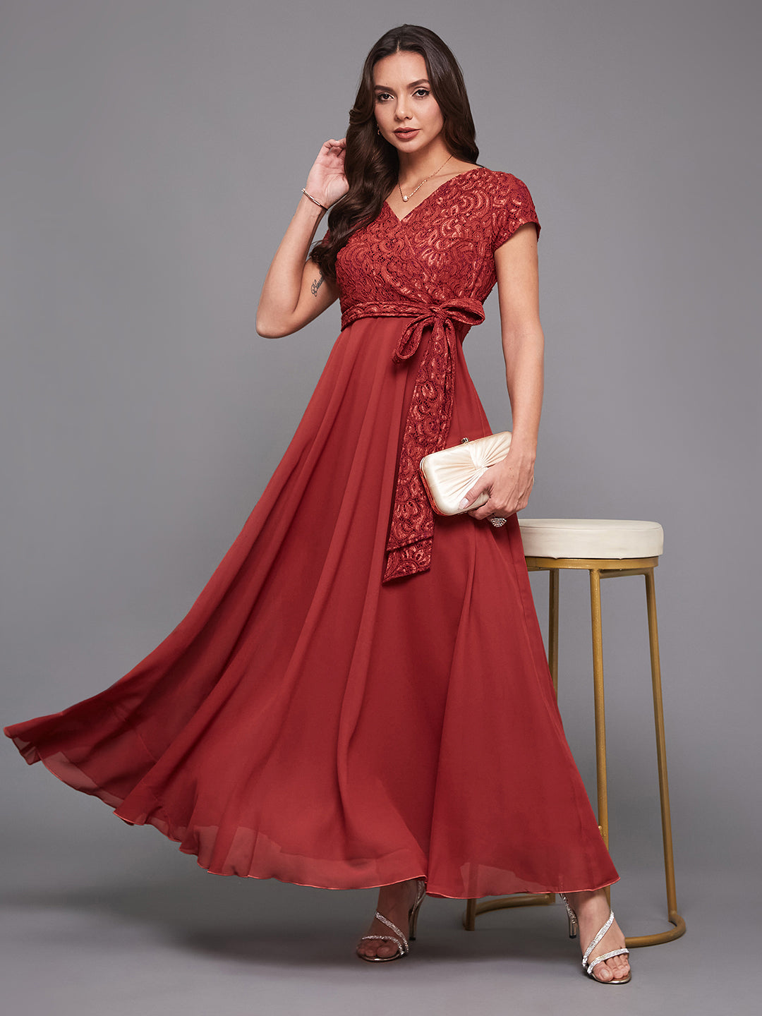 Brick Red Relaxed Fit dress — Miss Chase