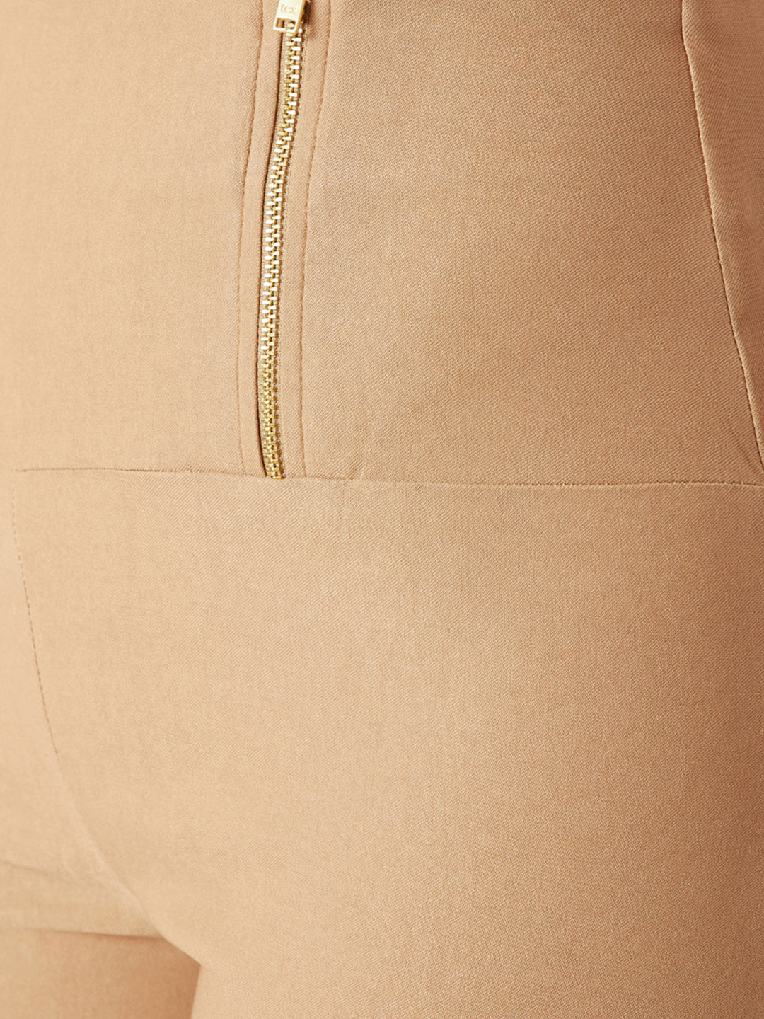 Women's Beige Solid Skinny High Waist Regular Length Jeggings