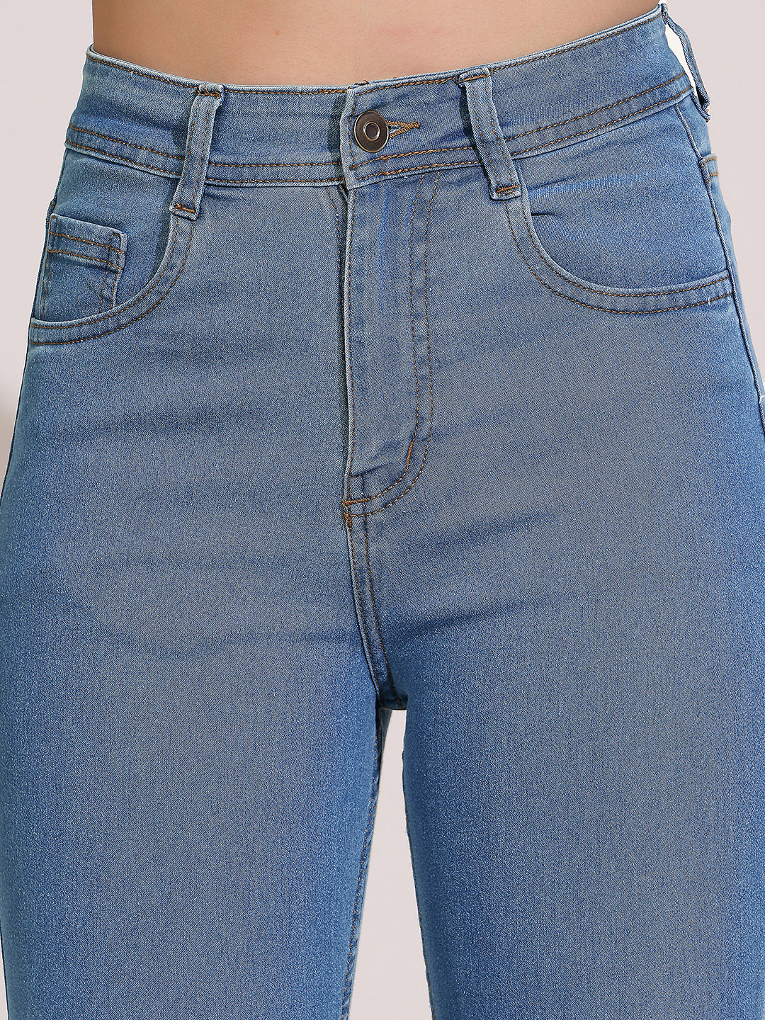 Women's Blue Skinny High-Rise Distressed Regular Denim Jeans