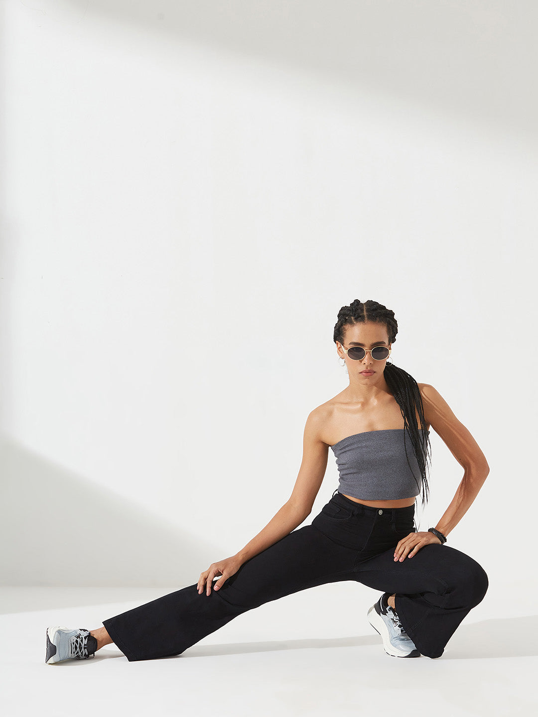 Black Bootcut High-Rise Regular Stretchable Denim Jeans For Women