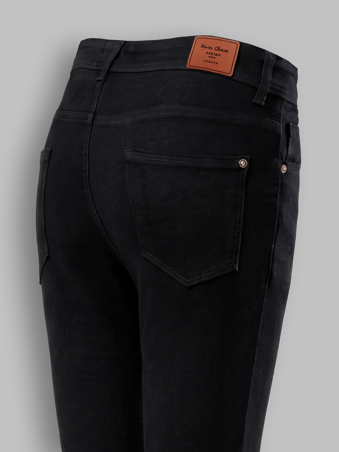 Black Slim Fit High Rise Denim Jeans for Women