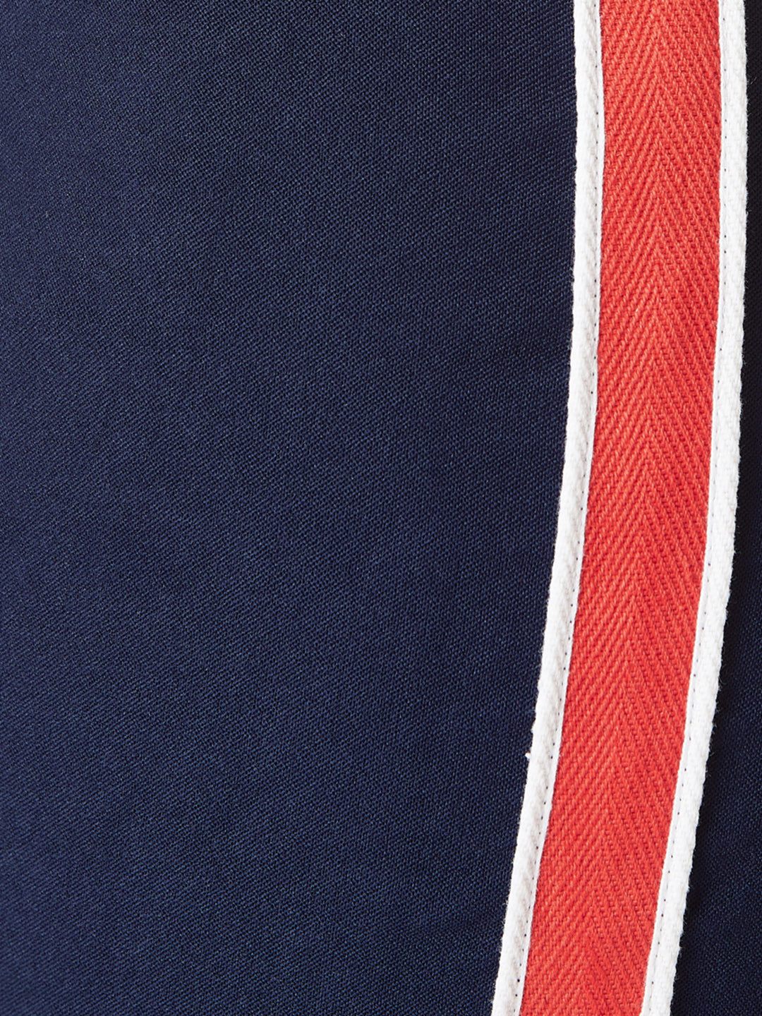 Women's Navy Blue Solid Skinny Knitted Twill Tape Detailing Regular Length High Waist Jeggings