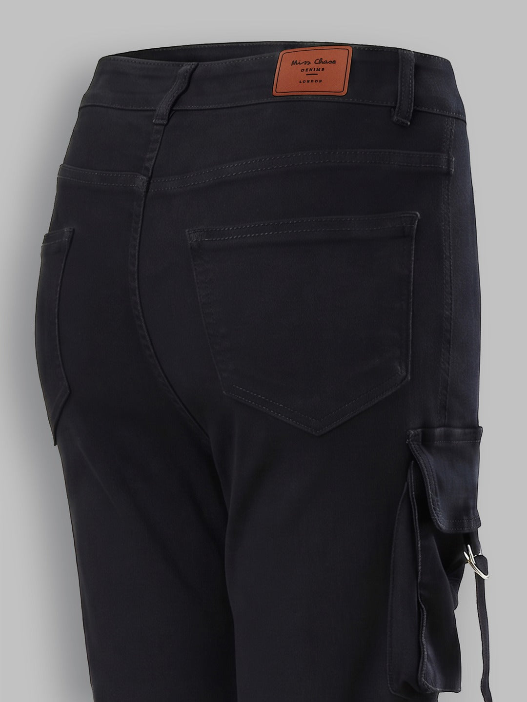 Black Bootcut High-Rise Stretchable Denim Jeans for Women