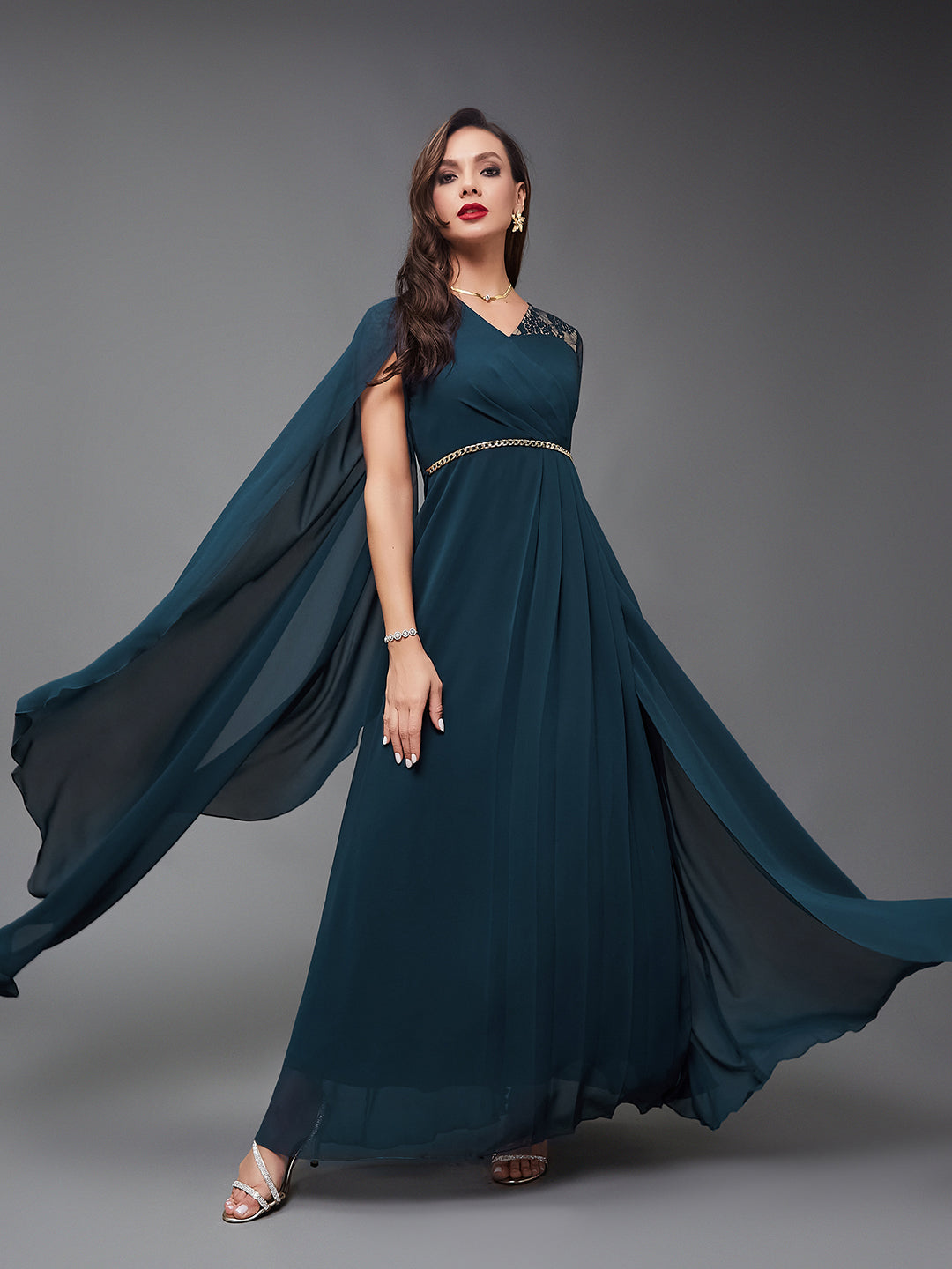 Miss Chase Teal Relaxed Fit dress for Women