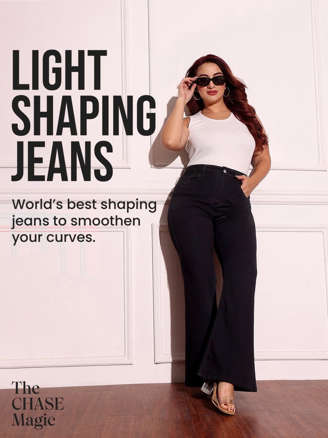 CHASEshape™ Light-Shaping Bootcut High-Rise Black Denim Jeans