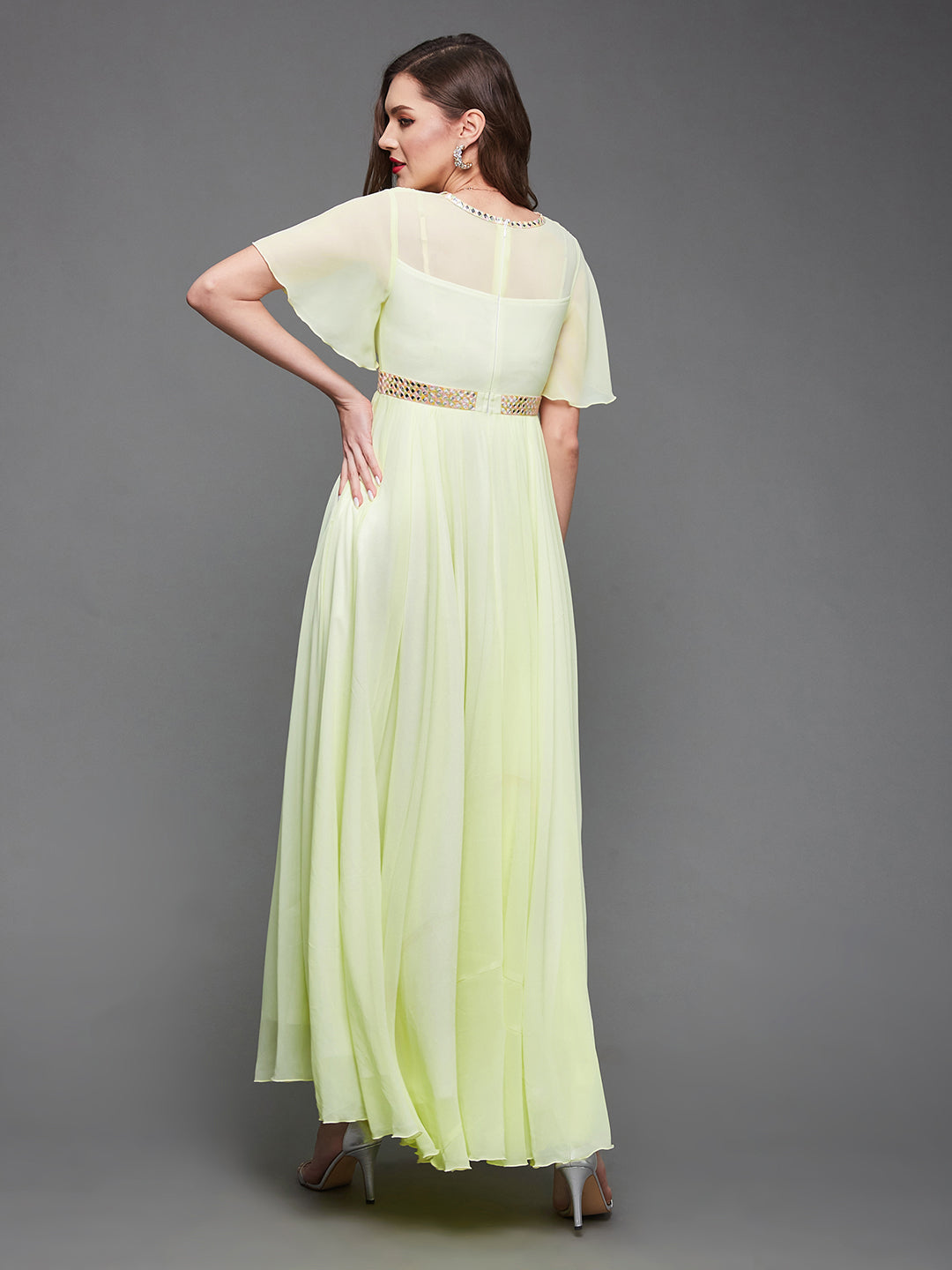 Lemon Yellow Georgette dress — Miss Chase