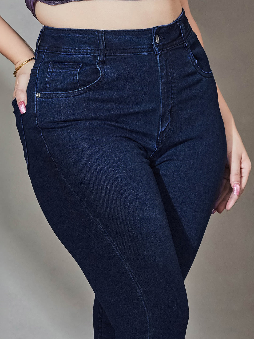 Black Bootcut High rise Regular Stretchable Denim Jeans for Women