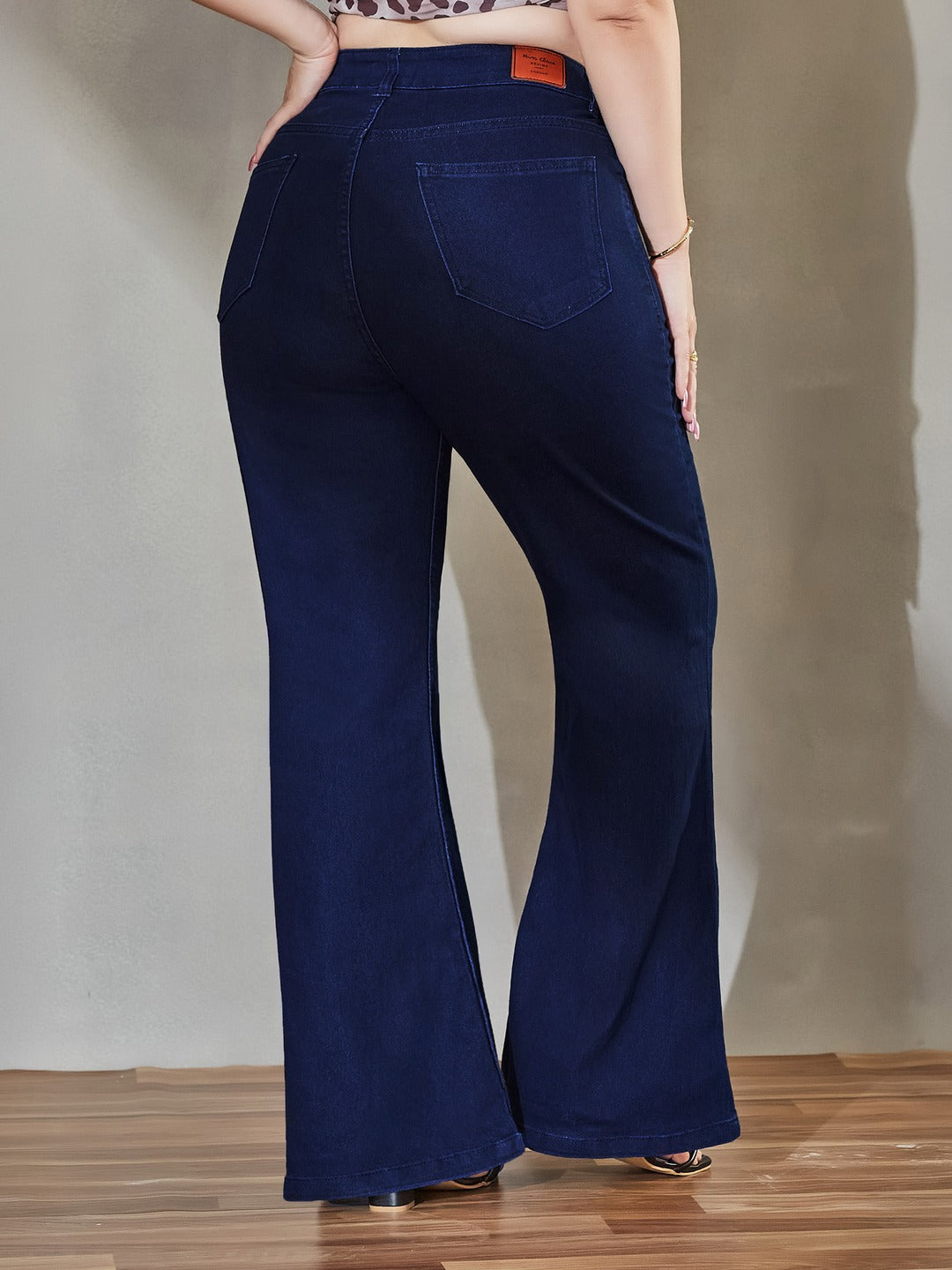 Blue Flared High-Rise Stretchable Special Light-Weight Denim Shorts for Women
