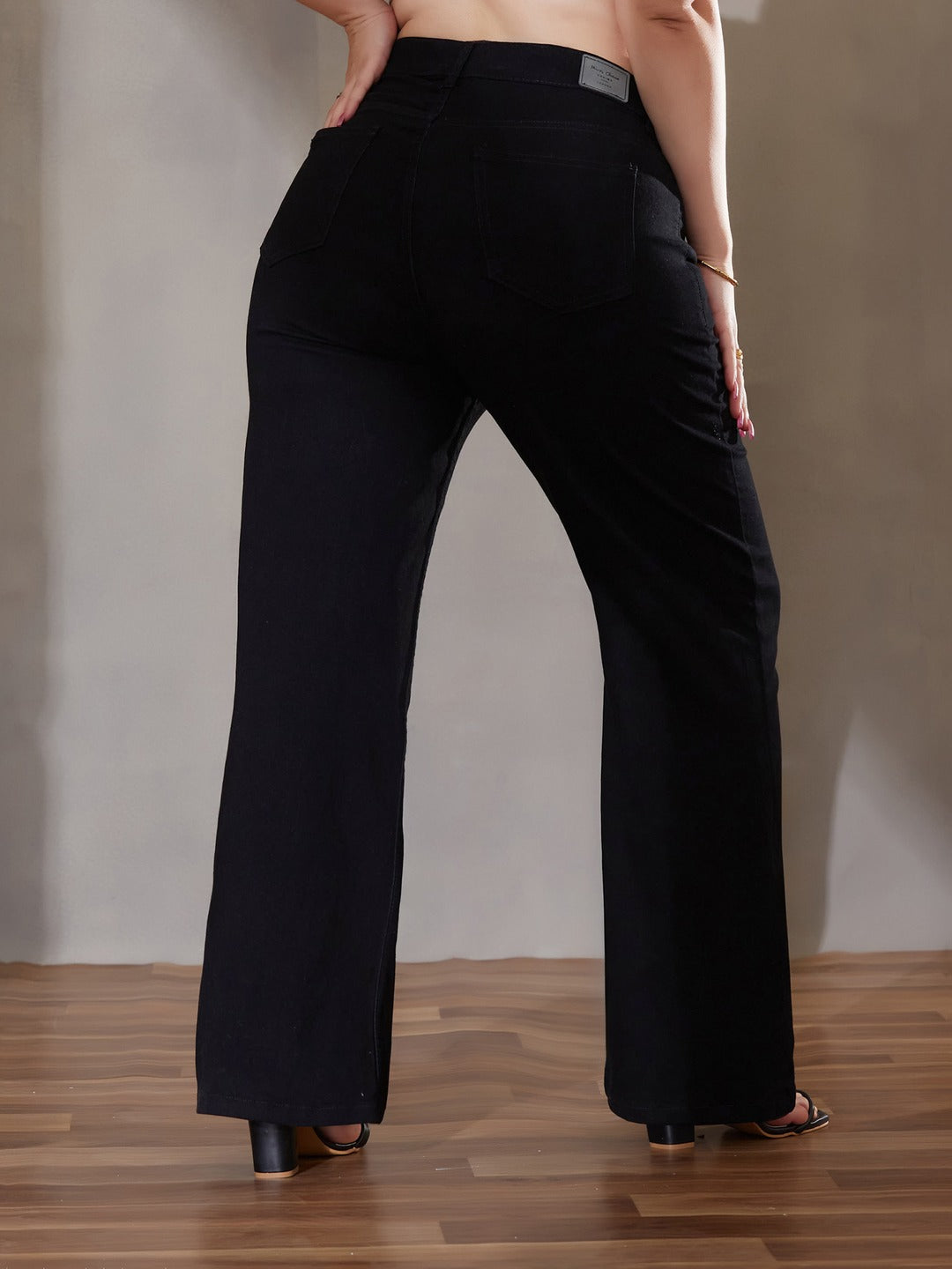 Navy Blue High-Rise Stretchable Bootcut Denim Jeans for Women