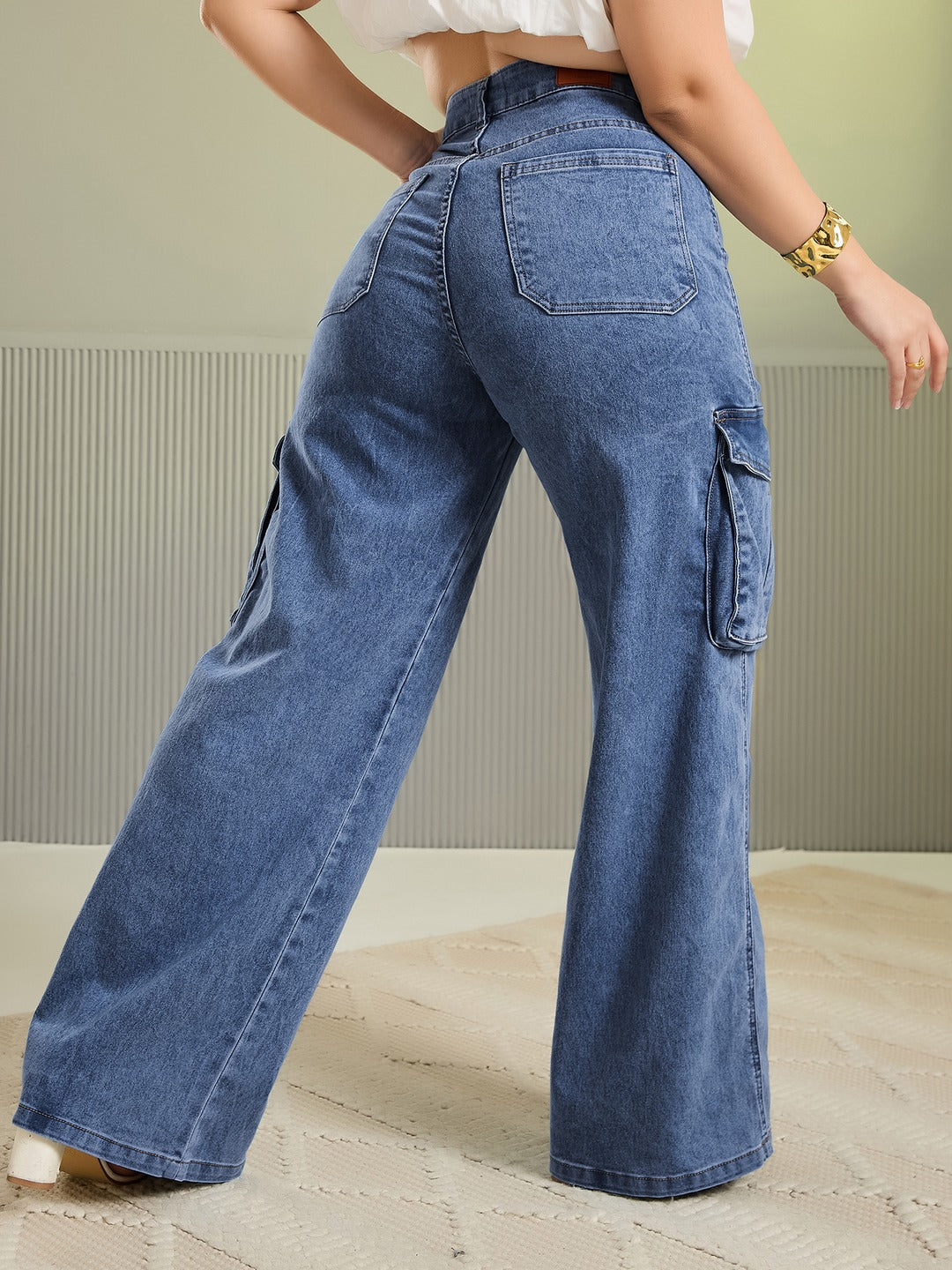 Light Blue Slim Fit High Rise Light Wash Denim Stretchable Jeans for Women