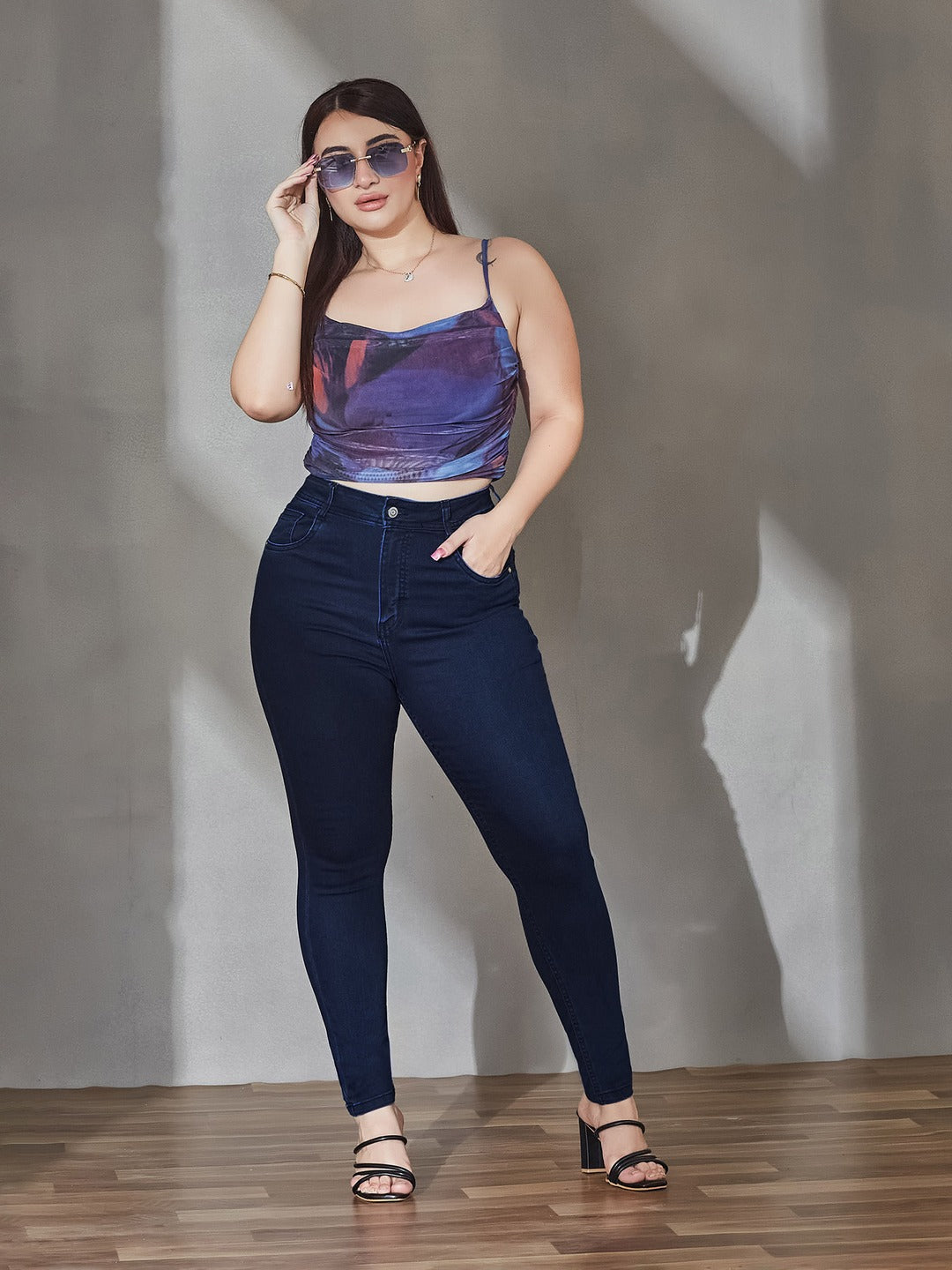 Black Bootcut High rise Regular Stretchable Denim Jeans for Women
