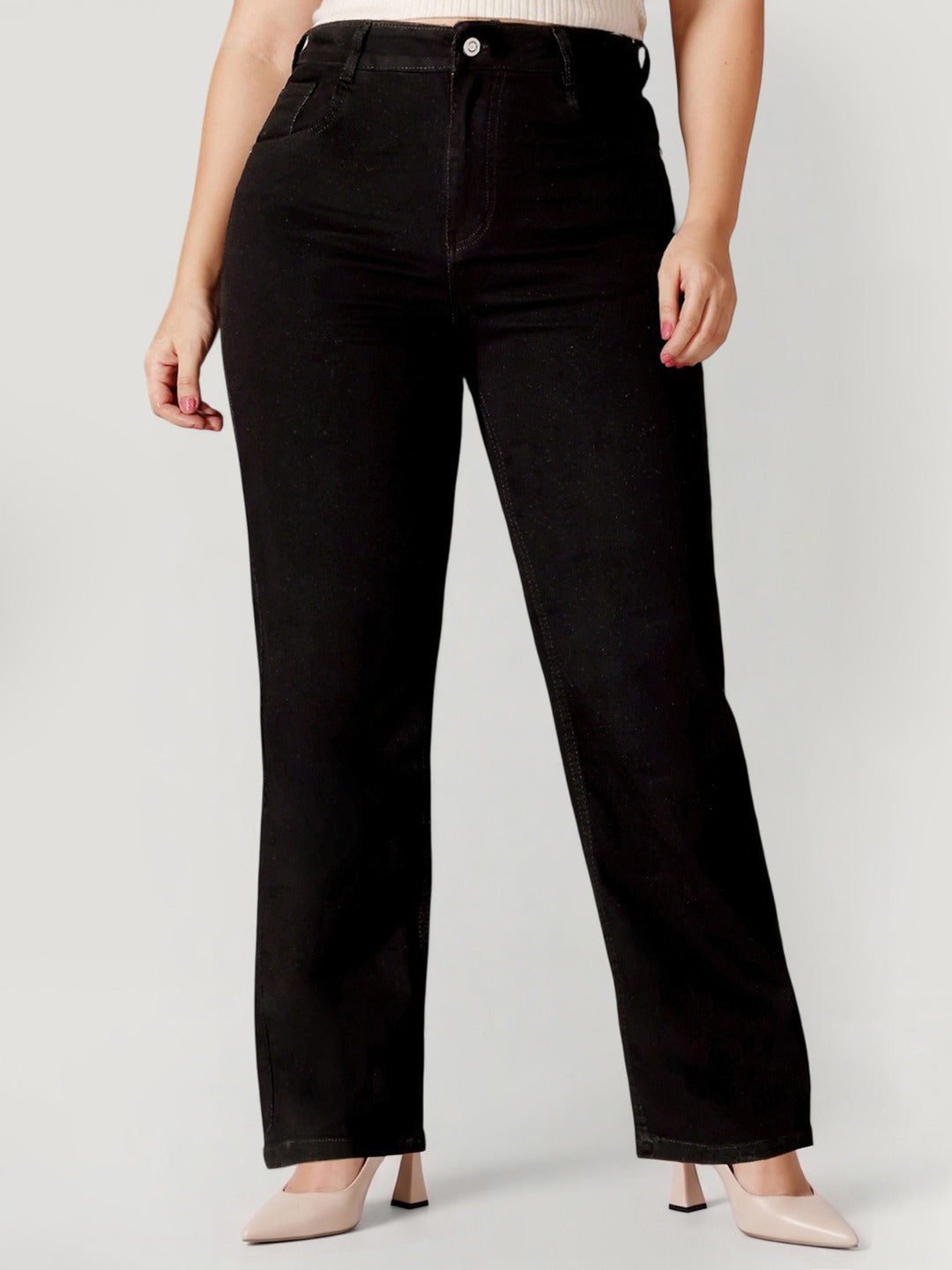 CHASEstretch™ Black Straight High-Rise Denim Jeans for Women