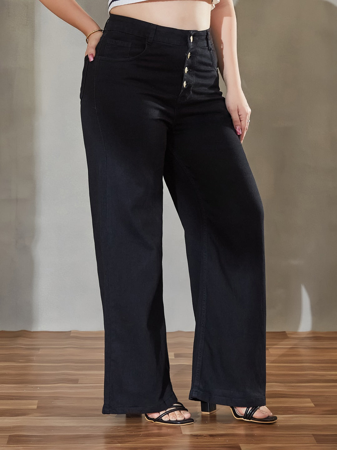 White Bootcut High Rise Regular Stretchable Denim Jeans for Women