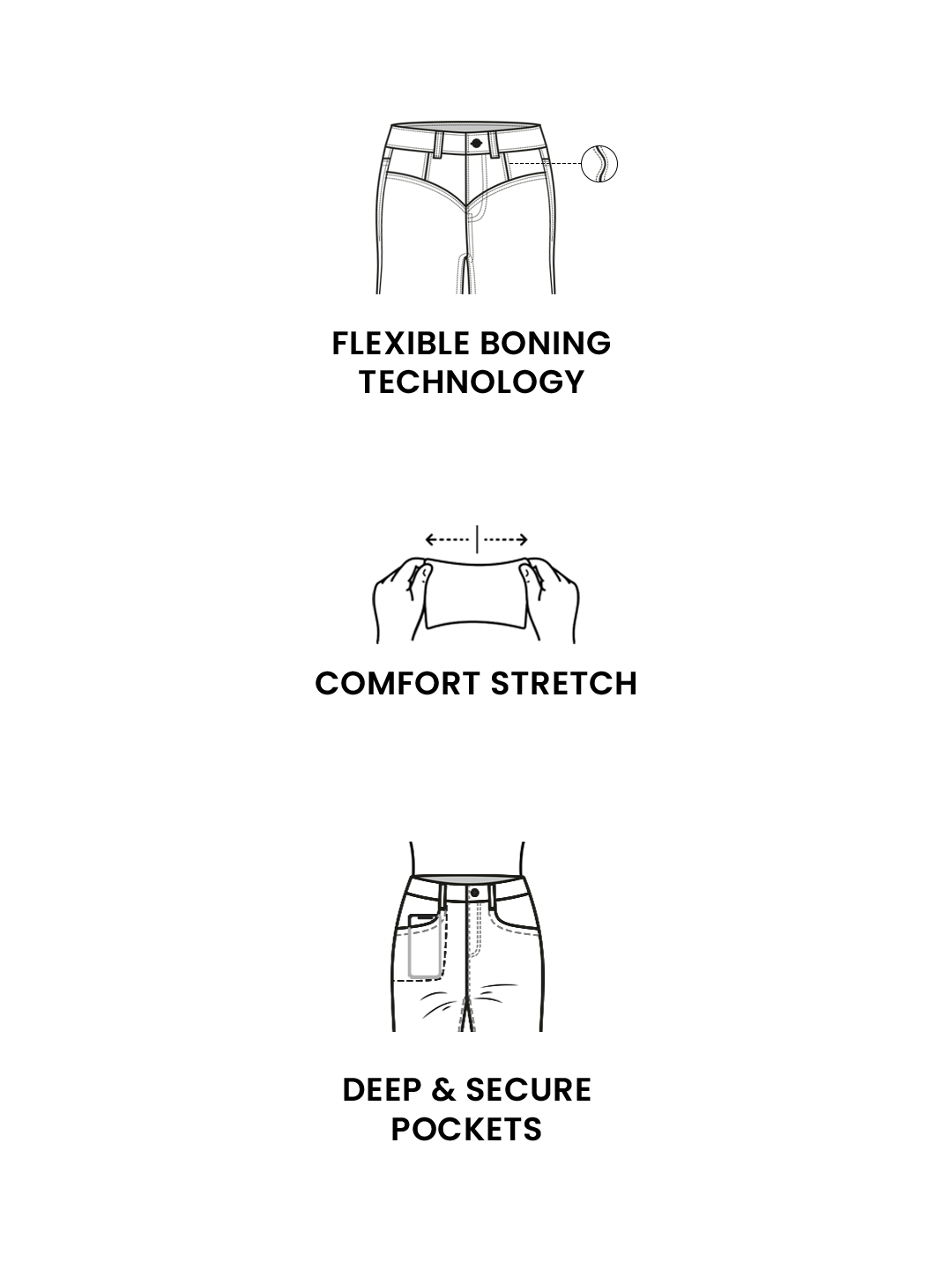 CHASEshape™ Women's Navy Blue Bootcut High-Rise Clean-Look Regular-Length Stretchable Denim Shaping Jeans